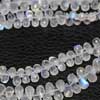 Natural Earth Mined Blue Flash Moonstone B Grade Faceted Tear Drop Briolette Beads 6-7mm, 3 strands of 8 Inches per Strand